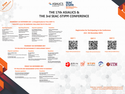 การบรรยายและนำเสนอผลงานวิชาการระดับนานาชาติ “THE 17th ASIALICS & THE 3rd SEAC-STIPM CONFERENCE 2021”